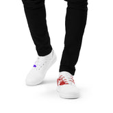 Red Mask Men's White Lace-up Canvas Shoes